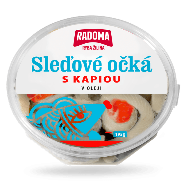 Sleďové očká v oleji s kapiou 195g